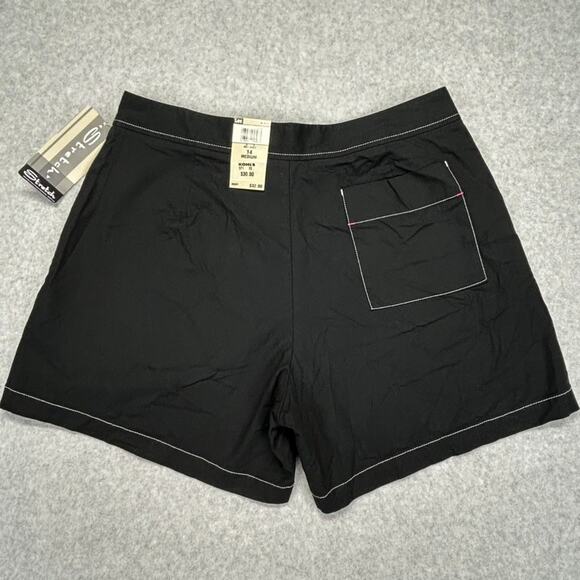 Lee Shorts Womens 14 Black Contrast Trim Stretch Khakis Brand Mid Length NWT $32 - Picture 3 of 14